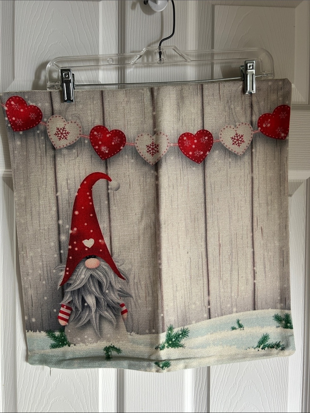 Holiday Gnome Decorative Pillow Cover - Red
